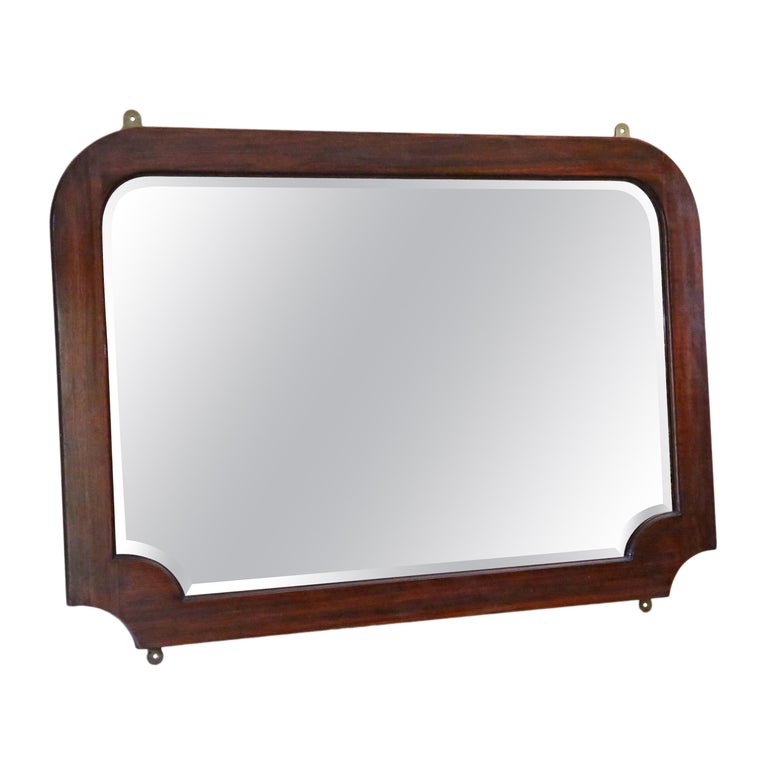 Antique Large Art Nouveau Mahogany Wall Mirror Overmantle at 1stDibs