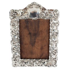 Vintage Large Art Nouveau Sterling Silver Photo Frame 20th Century