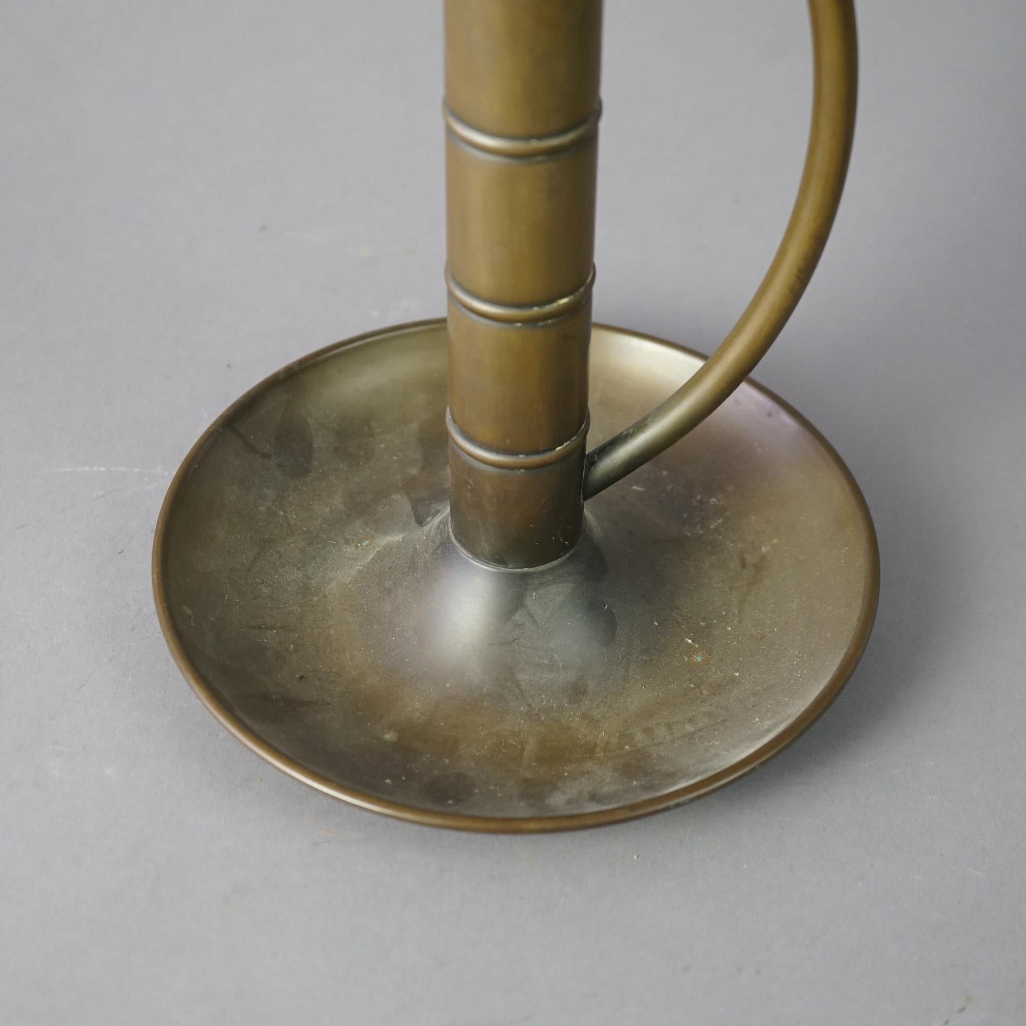 Arts and Crafts Antique Large Arts & Crafts Bradley & Hubbard Brass Mission Candlestick c1915