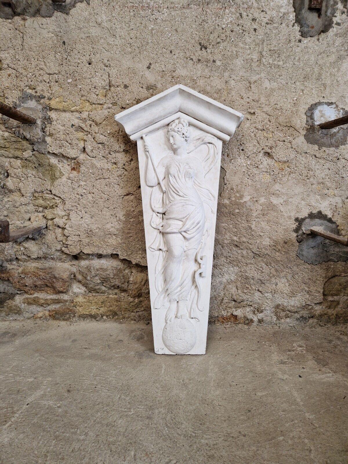 Antique Large Bas Relief Plaster Female Sculpture For Sale 3