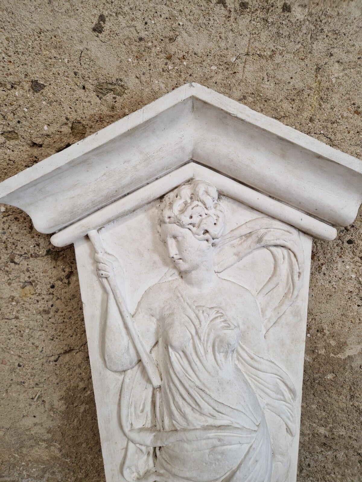 20th Century Antique Large Bas Relief Plaster Female Sculpture For Sale