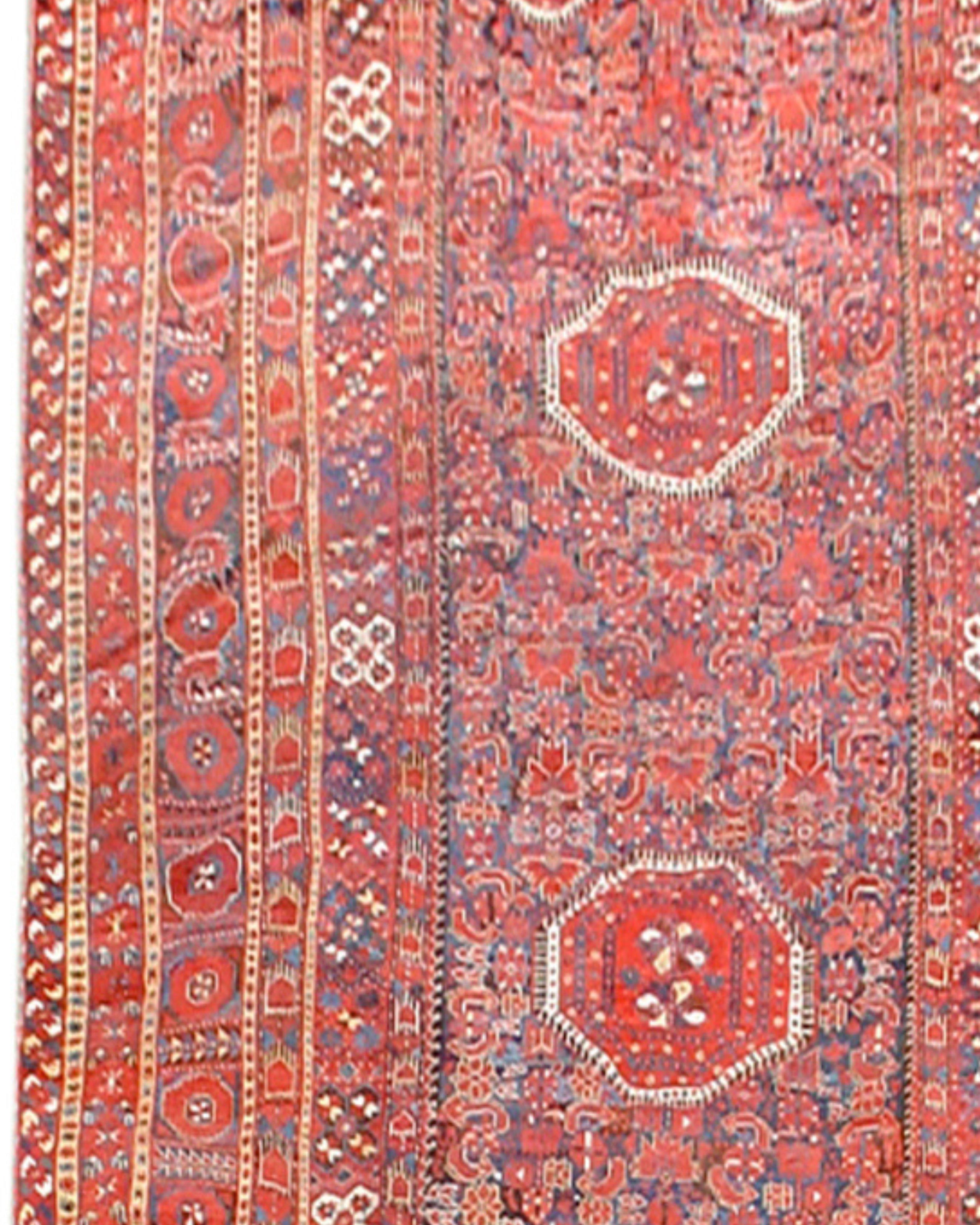 Hand-Woven Antique Large Uzbek Bashir Long Rug, 19th Century For Sale
