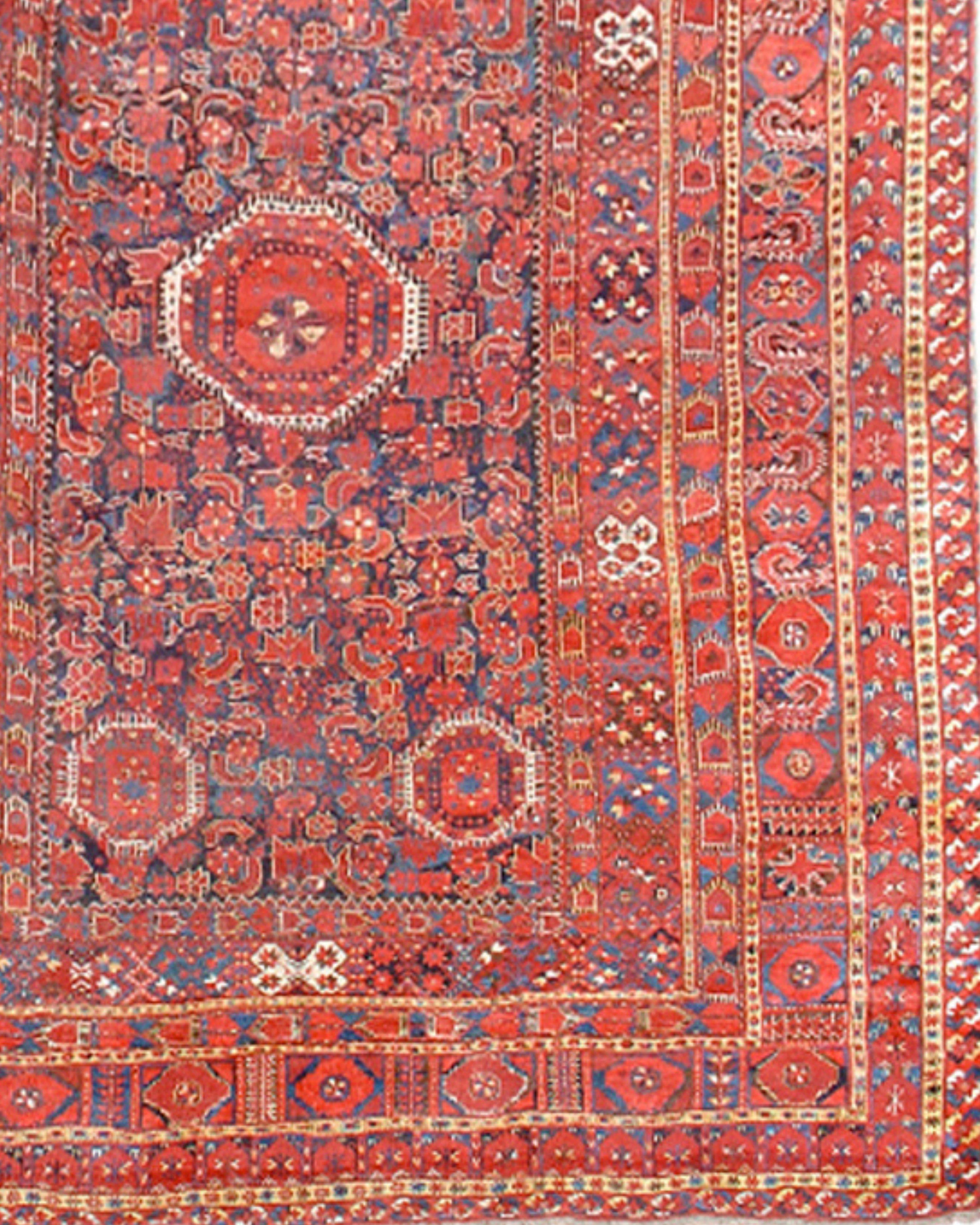 Wool Antique Large Uzbek Bashir Long Rug, 19th Century For Sale