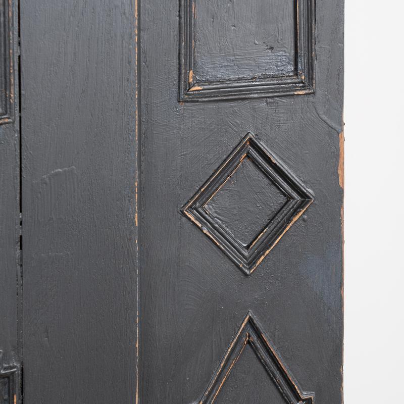 Antique Large Black Painted Baroque Armoire from Denmark 1