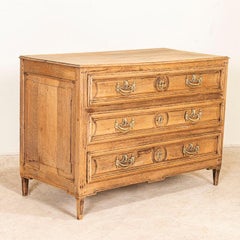 Antique Large Bleached Oak Chest of Drawers from France