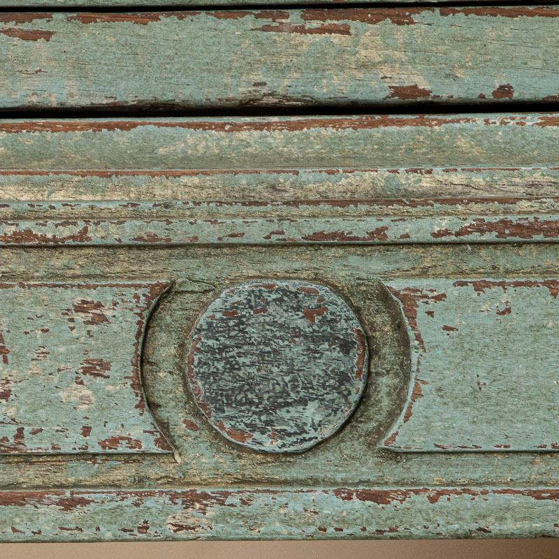 Antique Large Blue Painted Swedish Chest of Drawers with Greek Key Design 1