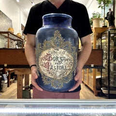Antique Large "Borsa Pastore" Italian Murano Glass Pharmacy Apothecary Jar