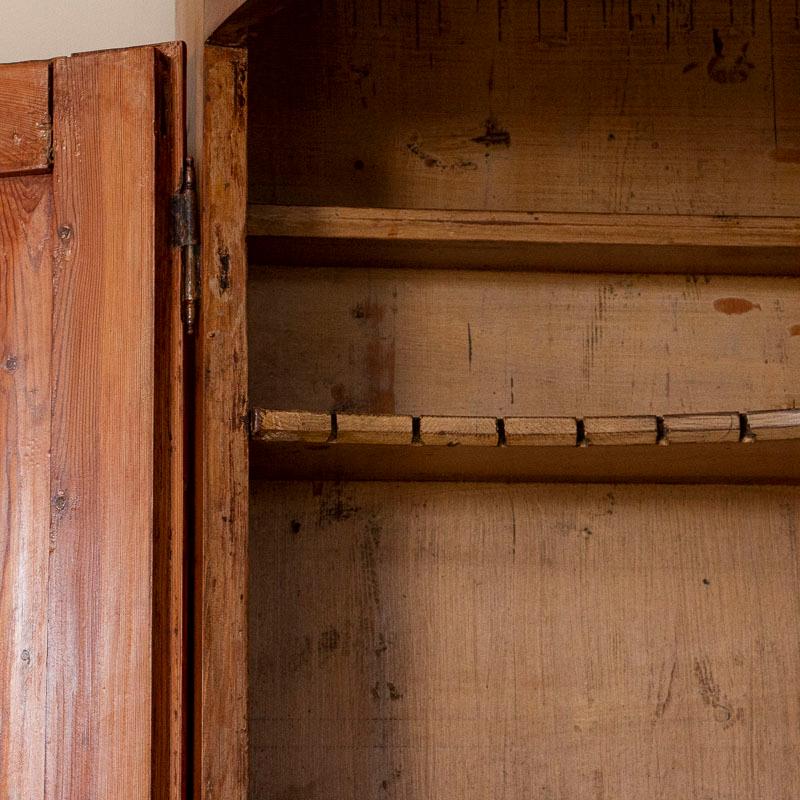 Wood Antique Large Bow Front Original Painted Corner Cabinet Cupboard, Sweden