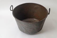 Antique large brass copper pot, England 19th century
