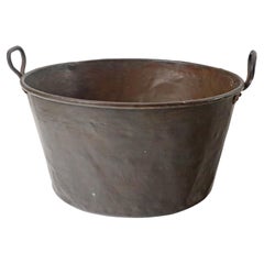 Antique large brass copper pot, England 19th century