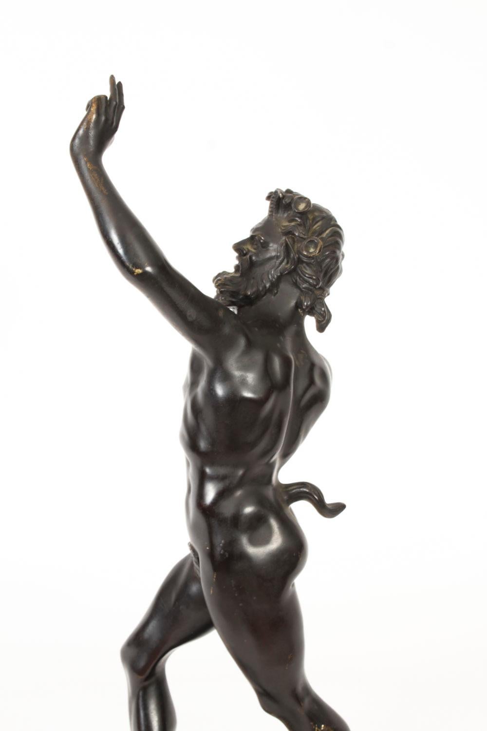 Antique Large Bronze of Pan Dancing Musee de Naple, 1870s For Sale 4