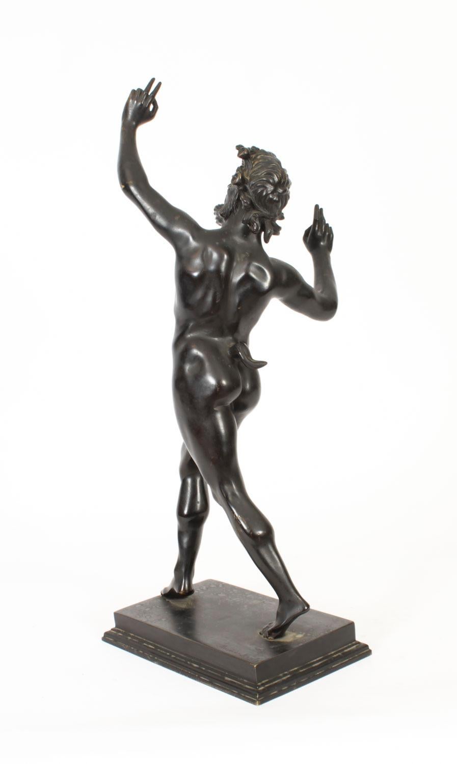 Antique Large Bronze of Pan Dancing Musee de Naple, 1870s For Sale 5