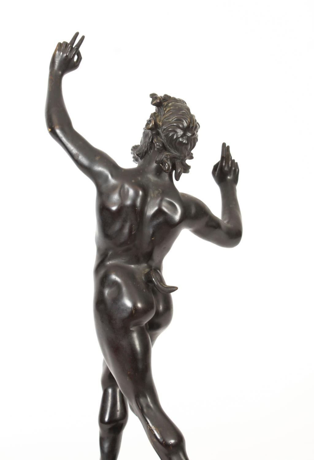 Antique Large Bronze of Pan Dancing Musee de Naple, 1870s For Sale 6
