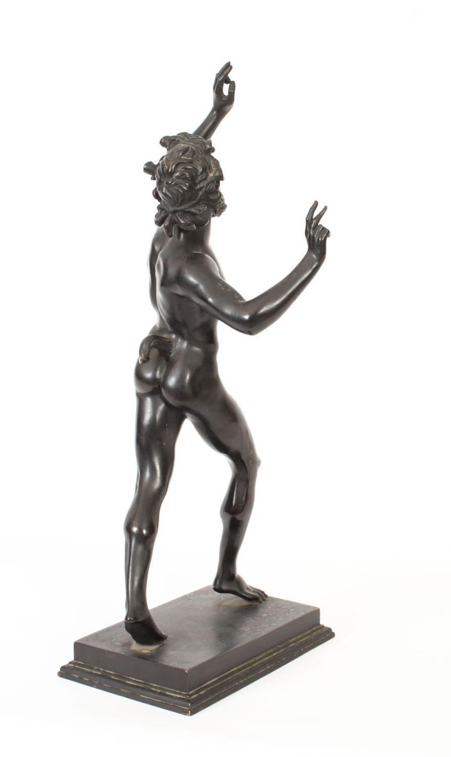 Antique Large Bronze of Pan Dancing Musee de Naple, 1870s For Sale 7
