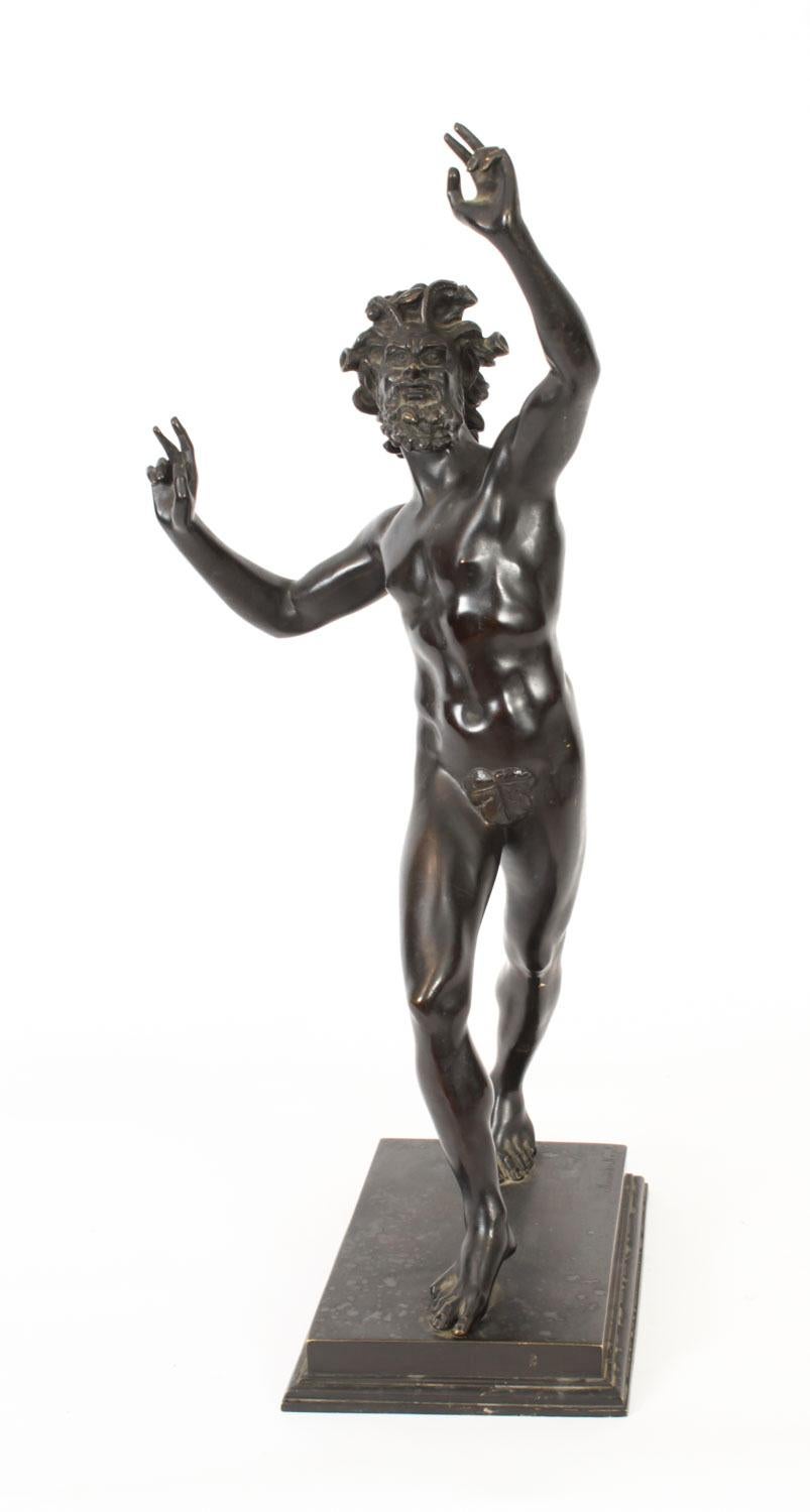 Antique Large Bronze of Pan Dancing Musee de Naple, 1870s For Sale 1