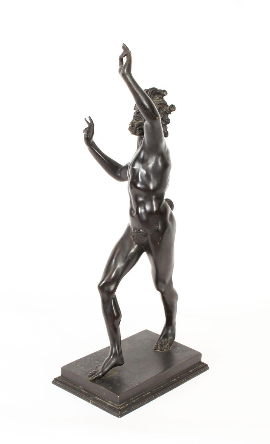 Antike große Bronzestatue einer Pan-Tänzerin, Musee de Naple, 1870er Jahre im Angebot 2