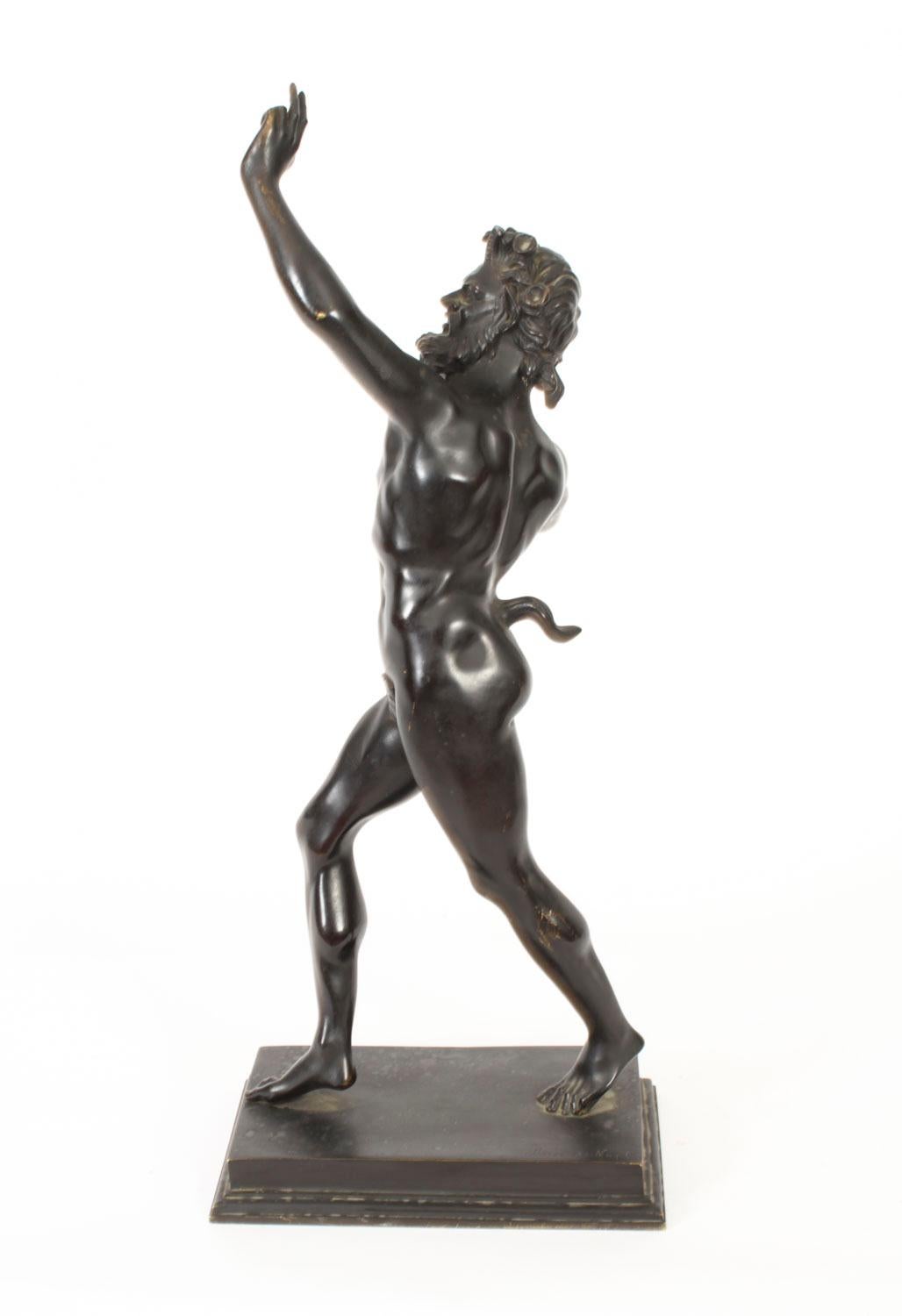 Antike große Bronzestatue einer Pan-Tänzerin, Musee de Naple, 1870er Jahre im Angebot 3