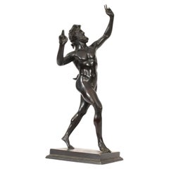 Vintage Large Bronze of Pan Dancing Musee de Naple, 1870s