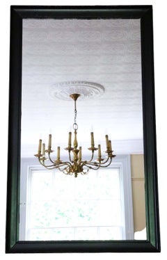 Antique Large C1900 Ebonised Overmantle Wall Mirror – Quality Simple Design