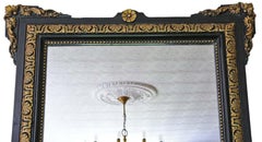 Antique Large C1900 Gilt and Ebonised Overmantle Wall Mirror – Quality