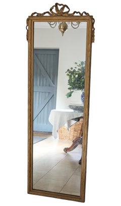 Antique Large C1900 Gilt full height Floor Wall Dressing Mirror Quality