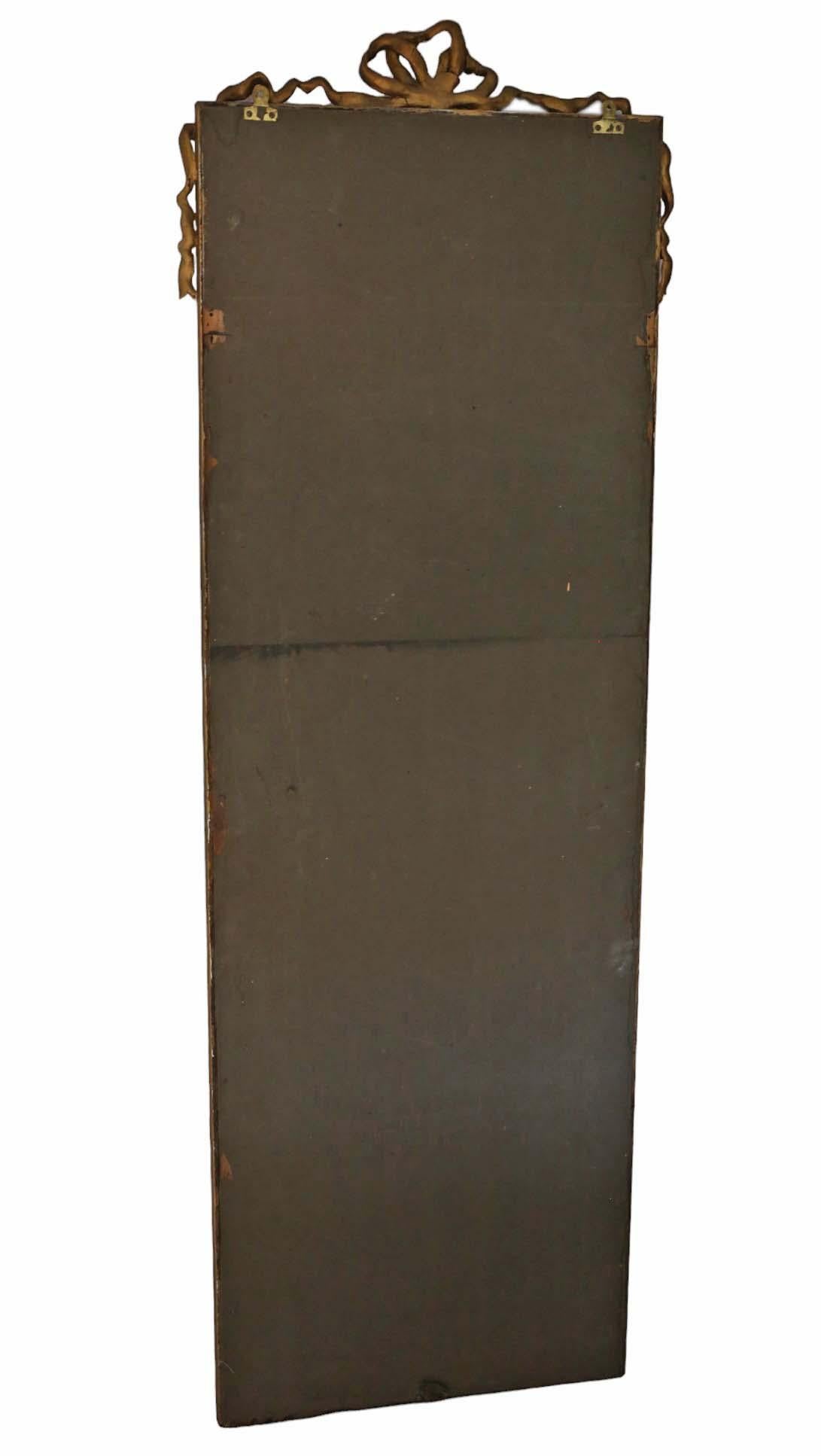 Verre Antique Large C1900 Gilt full height Floor Wall Dressing Mirror Quality en vente