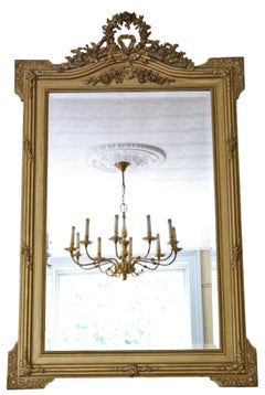 Antique Large C1900 Gilt Overmantle Wall Mirror High Quality Ornate Design
