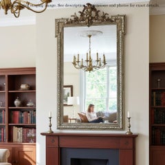 Antique Large c.1900 Gilt Overmantle Wall Mirror - Design ornato di alta qualità