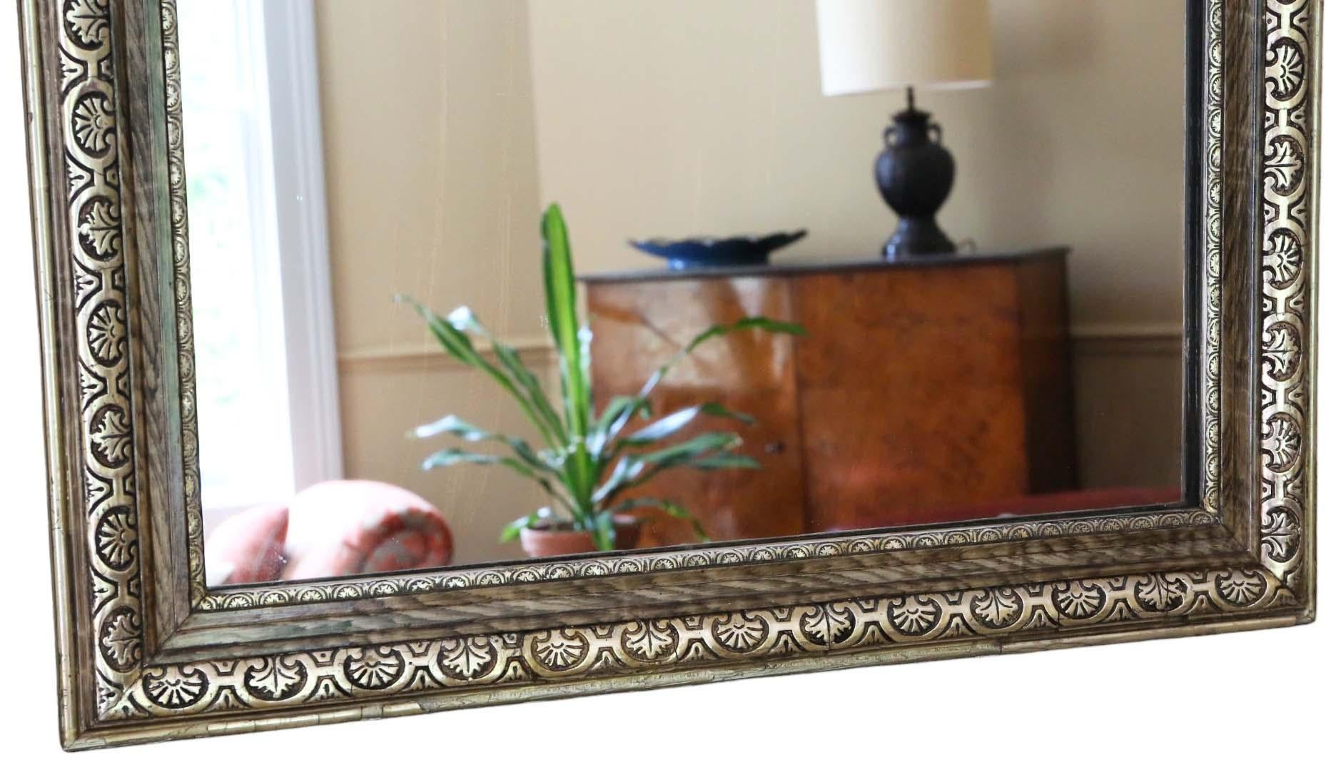 Début du 20ème siècle Antique Large C1900 Gilt Overmantle Wall Mirror High-Quality Ornate Design en vente