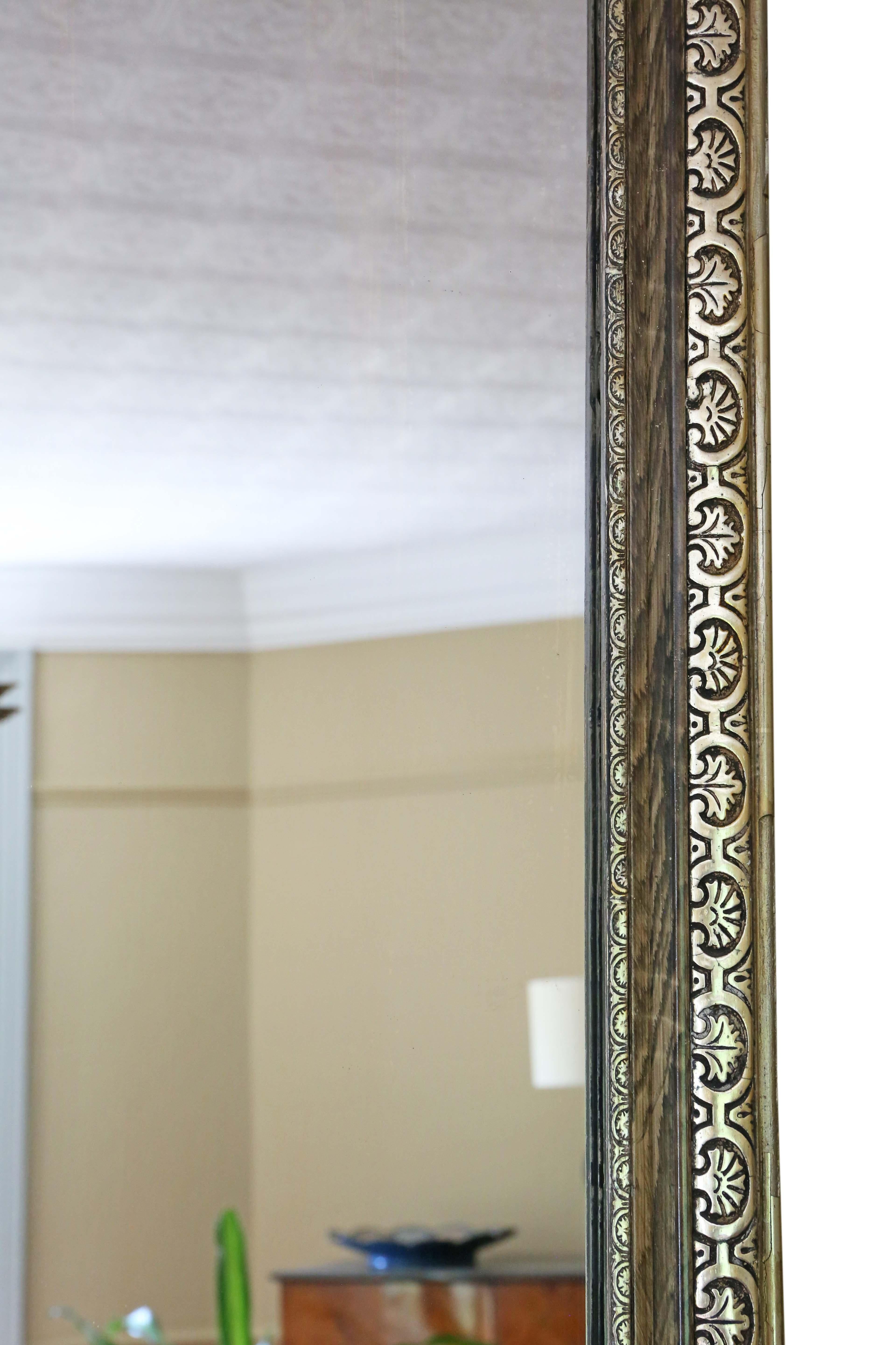 Antique Large C1900 Gilt Overmantle Wall Mirror High-Quality Ornate Design en vente 1