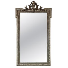 Antique Large c.1900 Gilt Overmantle Wall Mirror - Design ornato di alta qualità