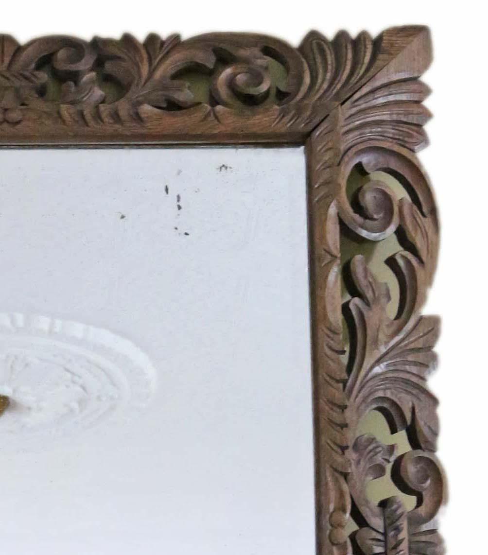 Early 20th Century Antique Large C1900 Quality Florentine Carved Padauk Wall Mirror Overmantle For Sale