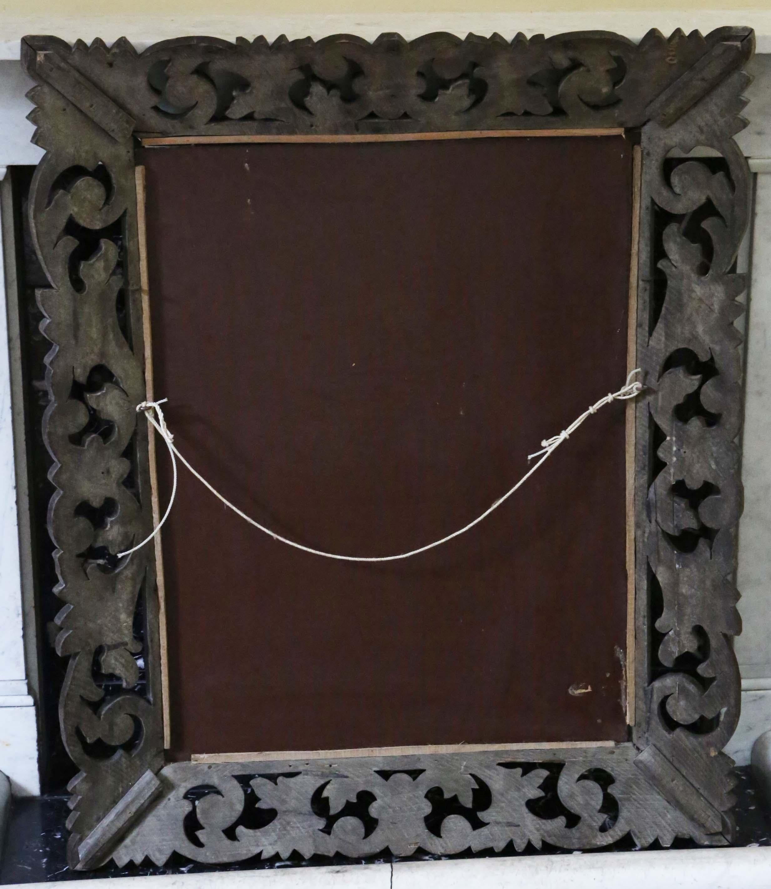 Antique Large C1900 Quality Florentine Carved Padauk Wall Mirror Overmantle For Sale 2