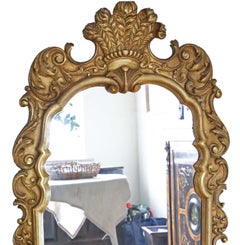 Antique Large C1915 Gilt wood Floor Overmantle Wall Mirror - High-Quality Piece