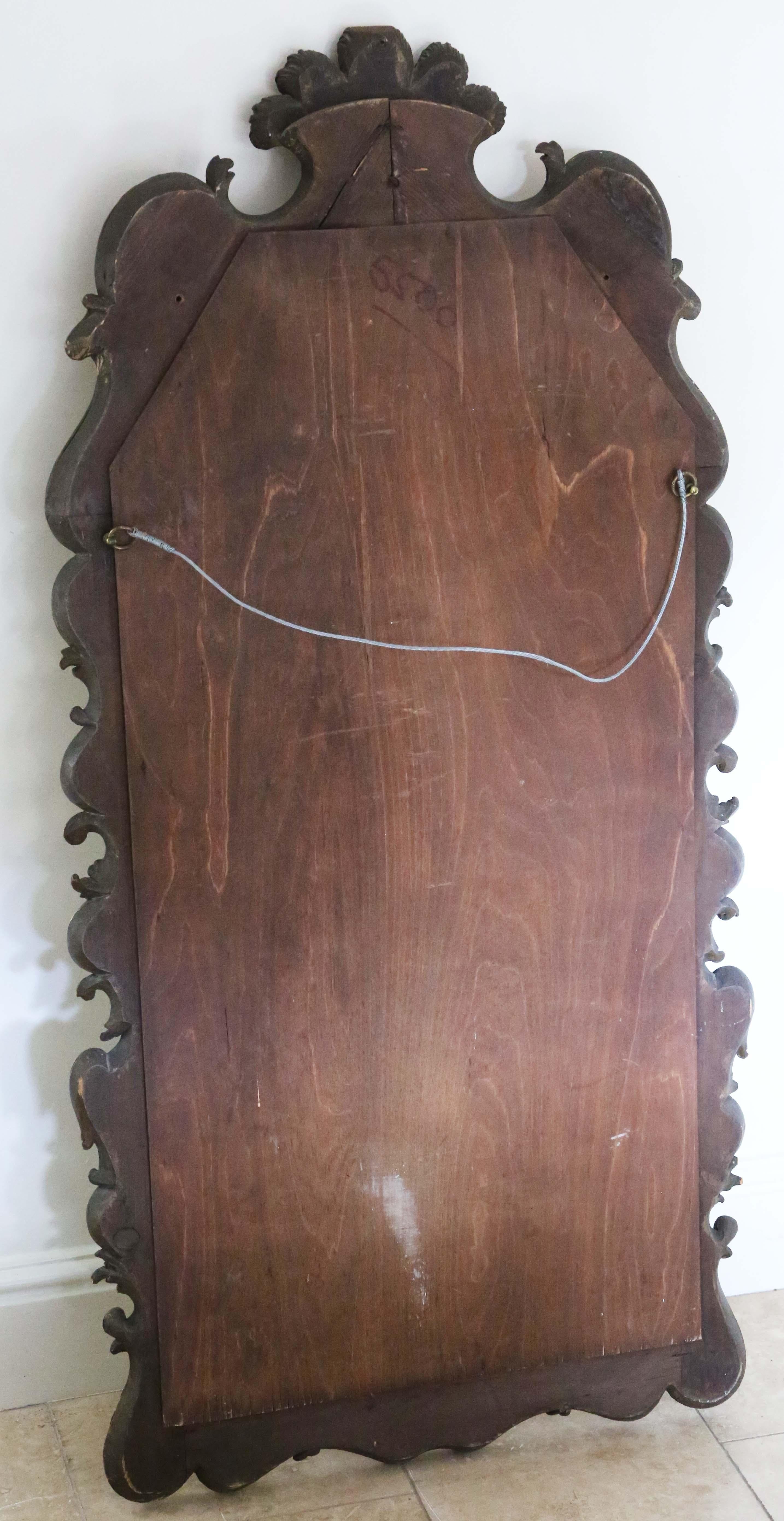20ième siècle Grand miroir mural ancien en bois doré C1915, pièce de haute qualité en vente