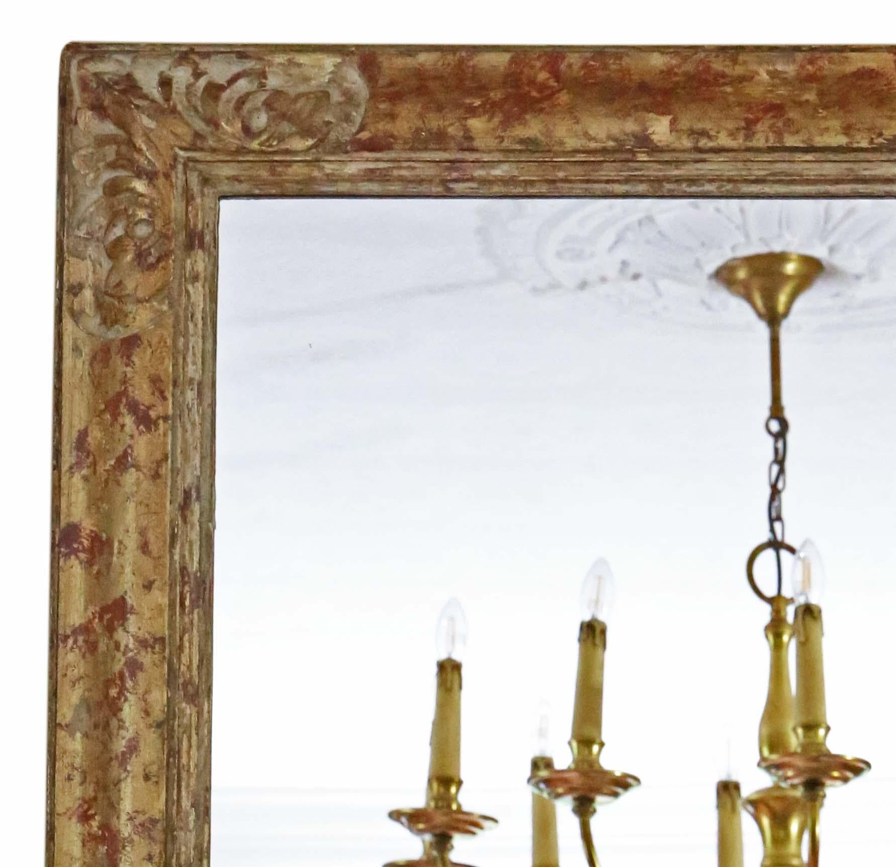 Antique large C1920 quality gilt overmantle wall mirror In Good Condition For Sale In Wisbech, Cambridgeshire