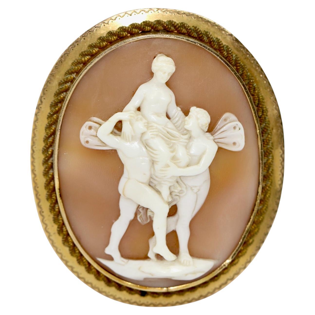 Antique, Large Cameo Brooch For Sale