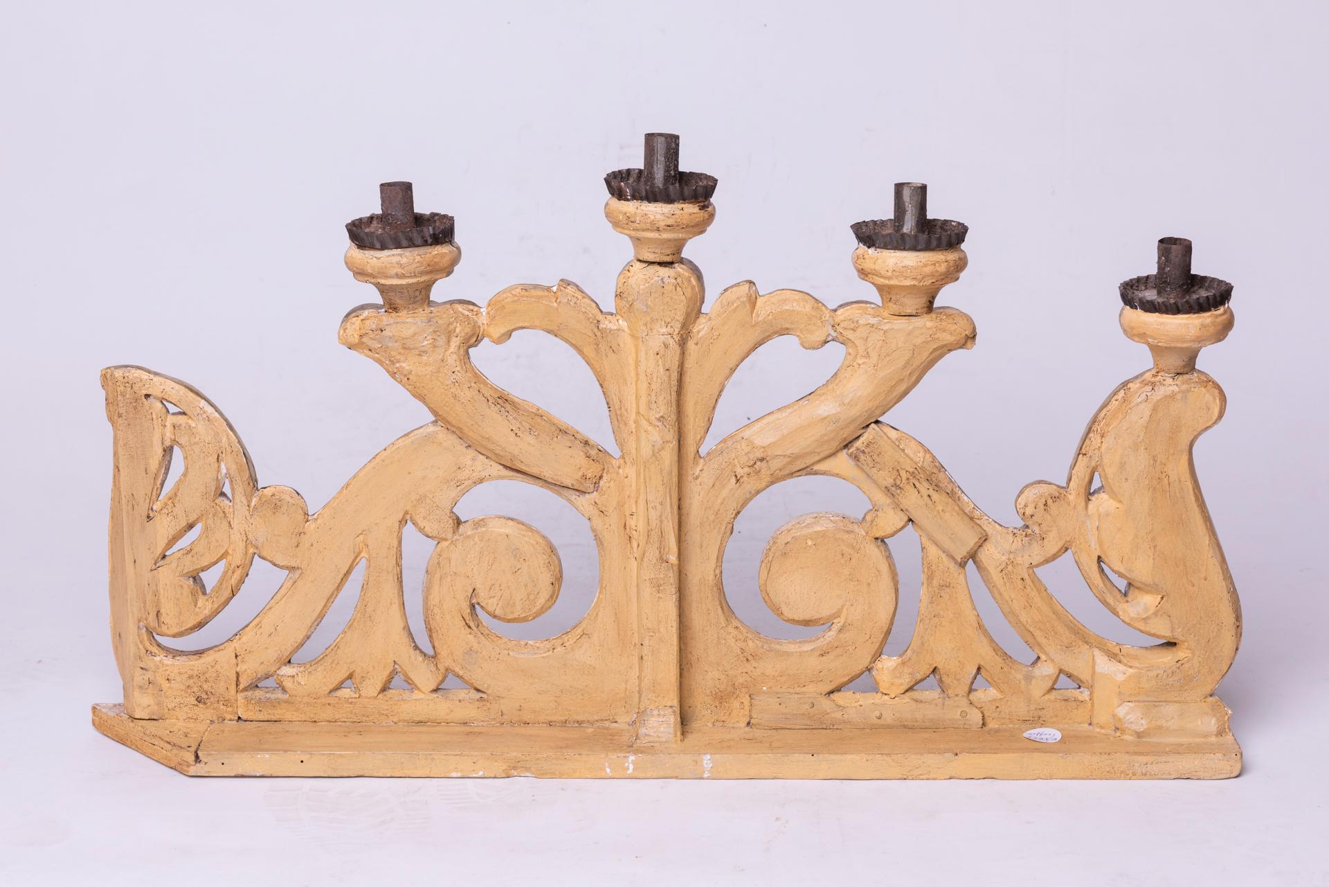 Lacquered Antique Large Candlesticks For Sale