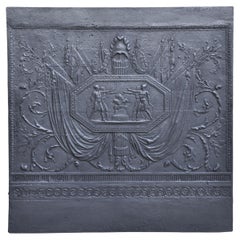 Antique large cast iron fireback inspired by " The Oath of the Horatii by David