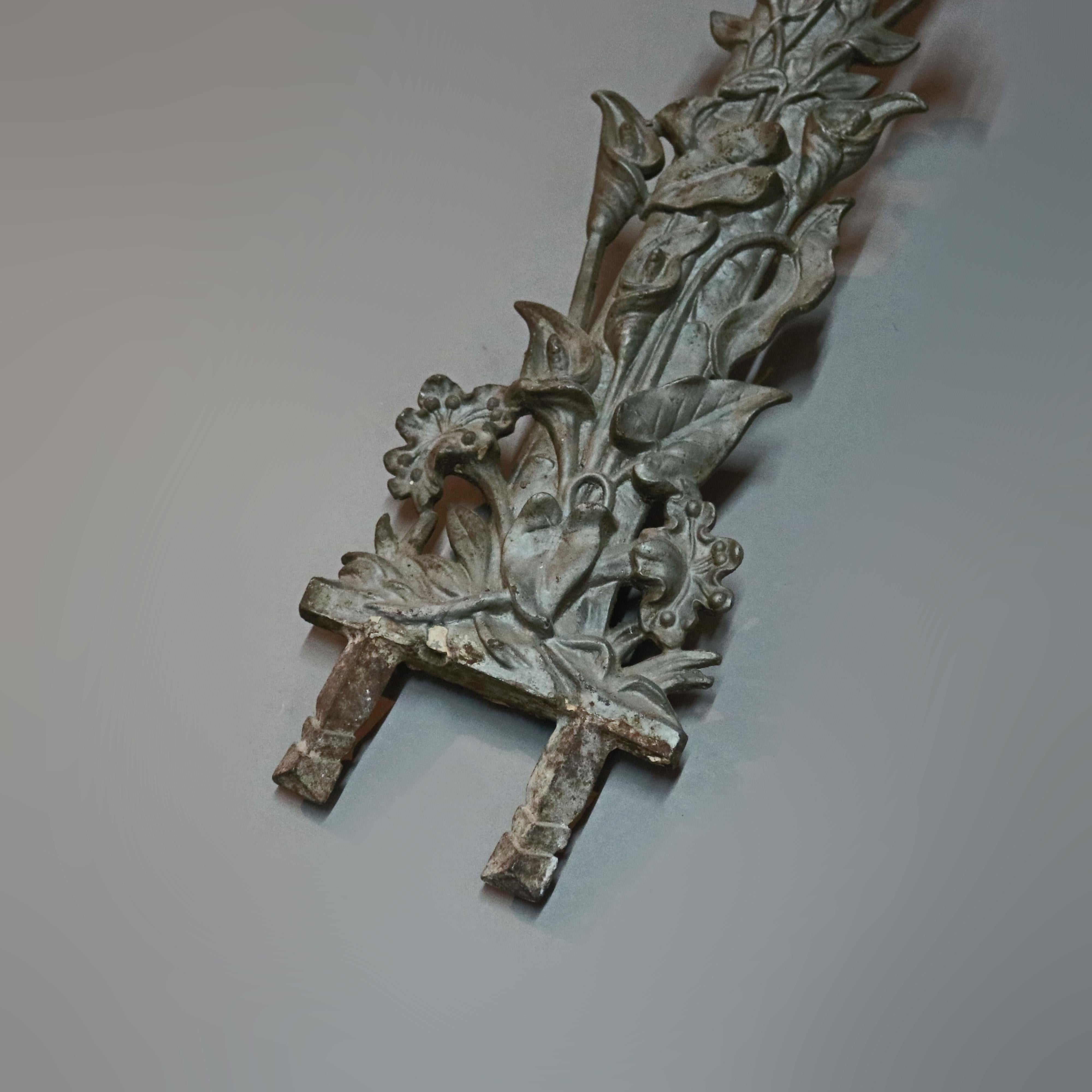 Antique Large Cast Iron High Relief Garden Crucifix, circa 1900 1