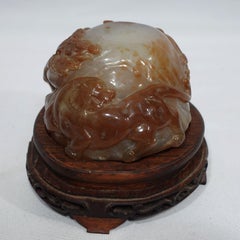 Antique Large Chinese Carved Agate Animal Group #1