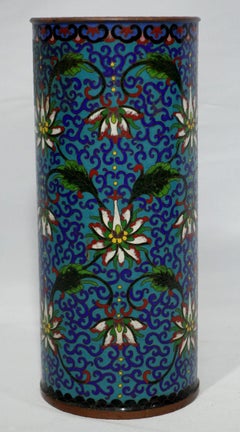 Grand vase chapeau cloisonné chinois ancien, 19e siècle
