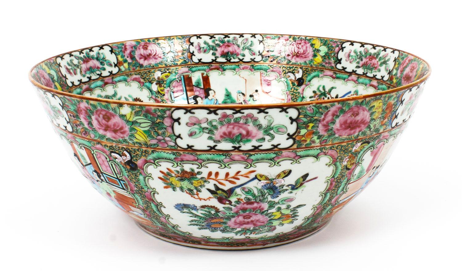 Antique Large Chinese Export Canton-Famille Rose Bowl, 19th Century 13