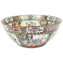 Antique Large Chinese Export Canton-Famille Rose Bowl, 19th Century