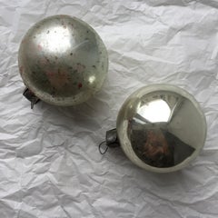 Antique Large Christmas Ornaments, Set of Two