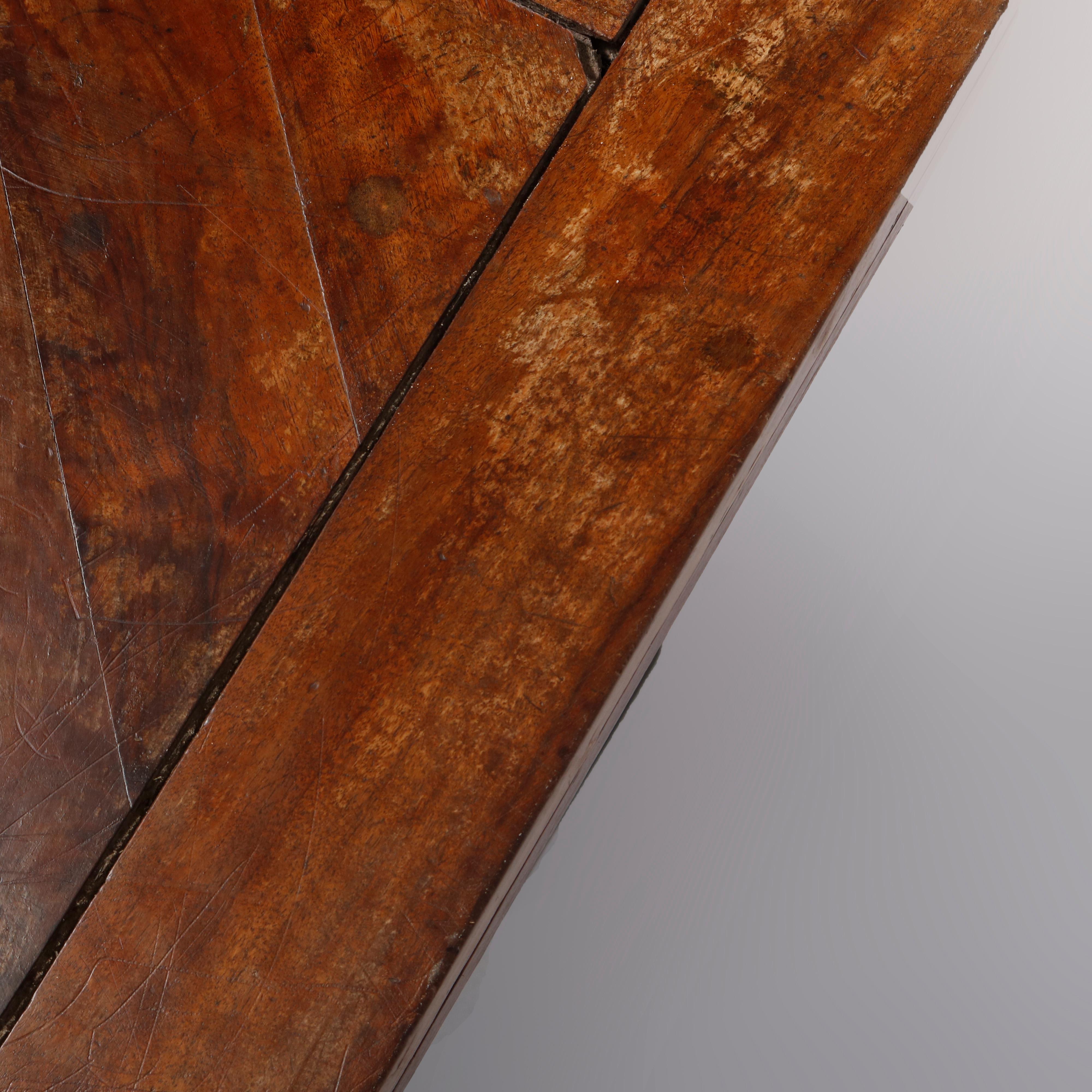 Large Continental Parquetry Inlaid Walnut Draw-Top Dining Table, circa 1900 7