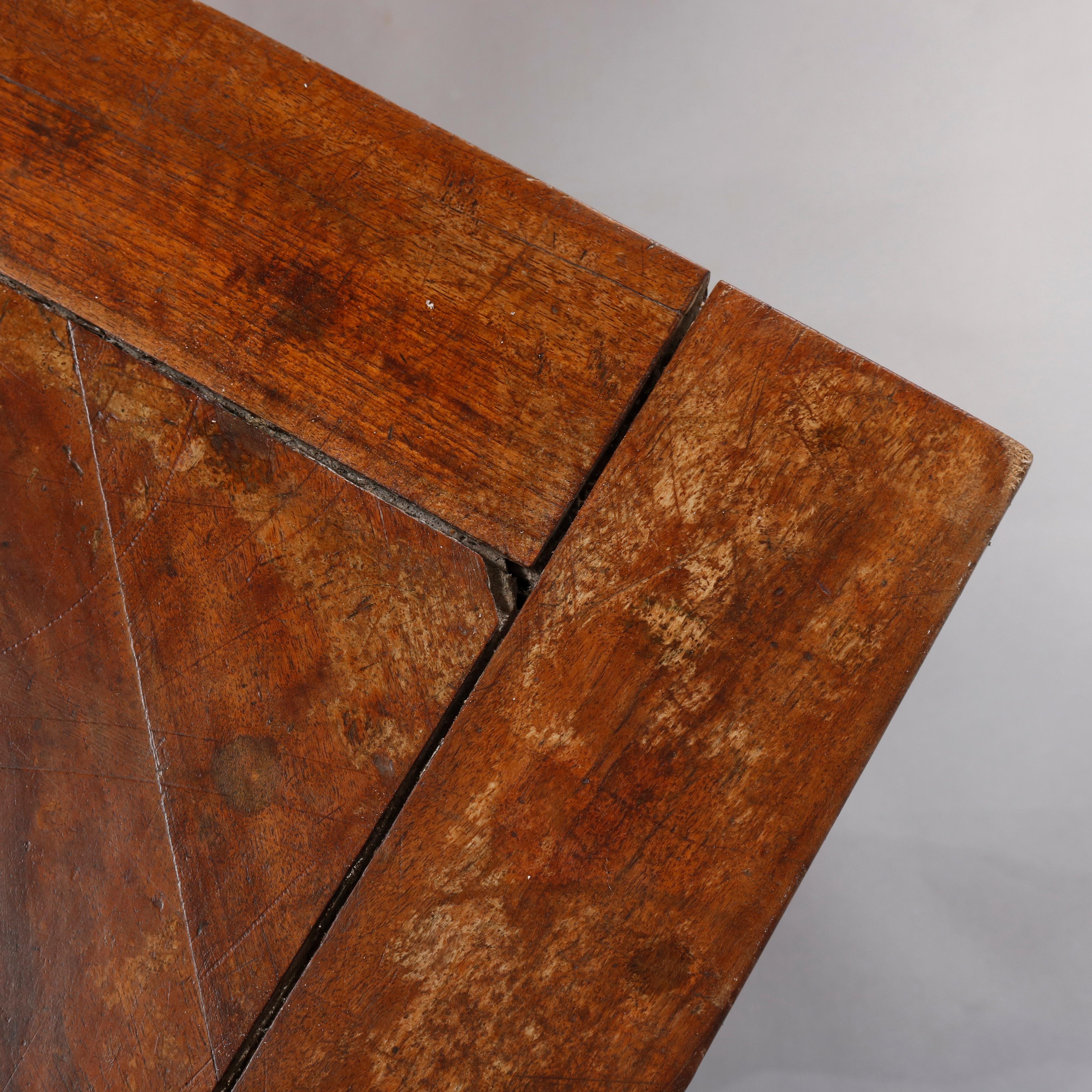 Large Continental Parquetry Inlaid Walnut Draw-Top Dining Table, circa 1900 8
