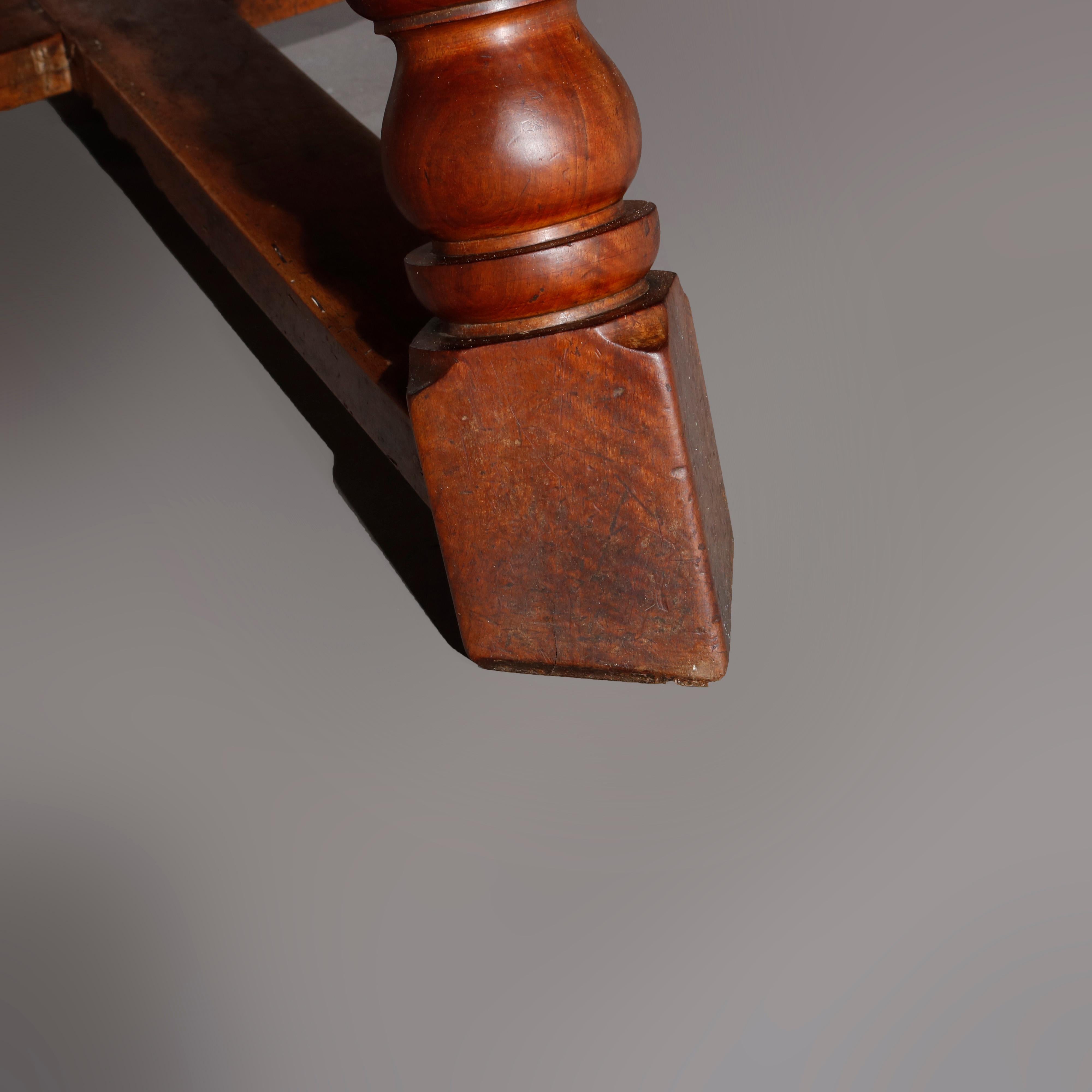 Large Continental Parquetry Inlaid Walnut Draw-Top Dining Table, circa 1900 12