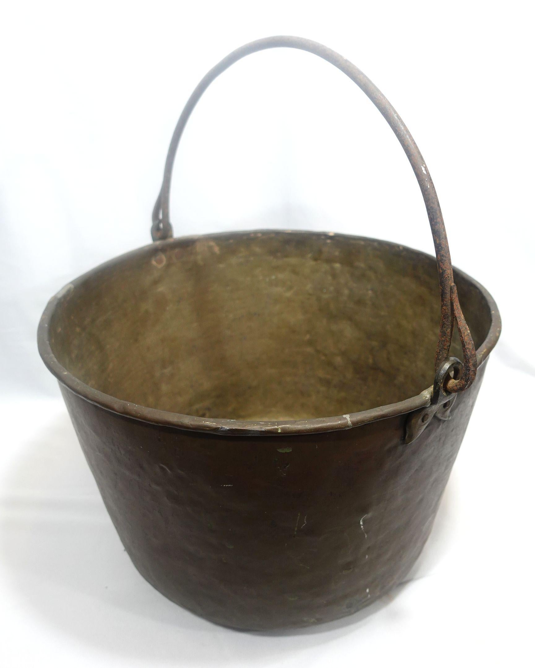 19th Century Antique Large Copper Handled Bucket (12-CB2) For Sale