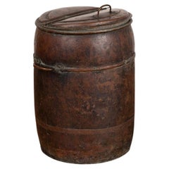 Grande urne à eau ancienne en cuivre avec couvercle, Suède, datant d'environ 1900